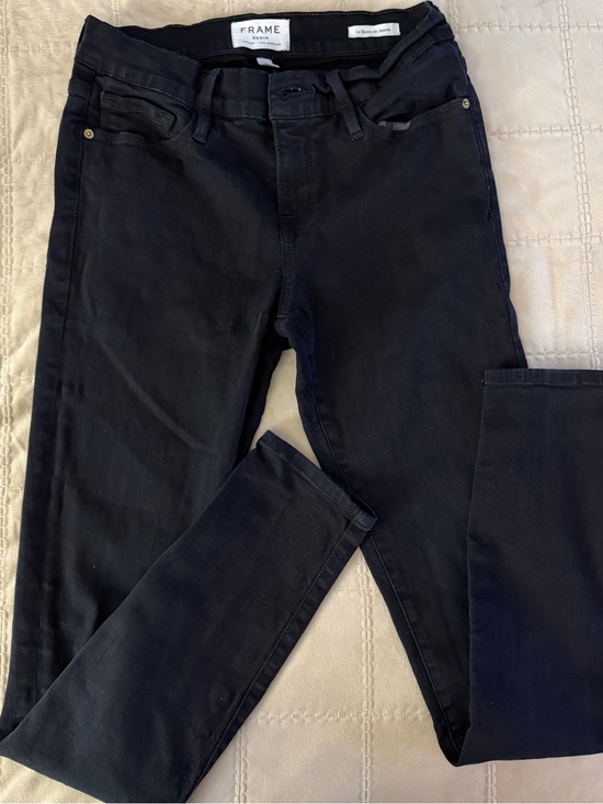 Frame Denim Denim - FRAME jeans Le Skinny de Jeanne size 26 Film Noir Black Stretch Skinny Made USA